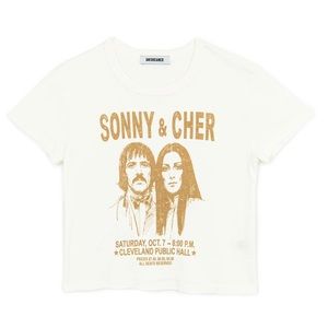 Sonny and Cher Shrunken Tee - Vintage White
